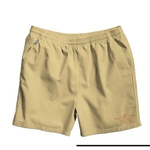 Crazy Shorts Hawaii Shorts Beer Dyed Gold Khaki Drawstring USA Twill Cotton S